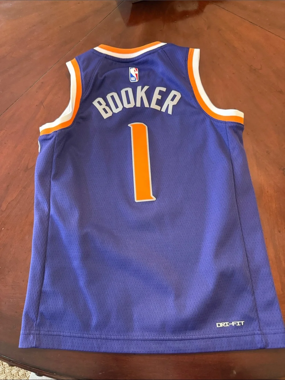 Nike Purple and Orange Phoenix #1  Booker Basketball Jersey